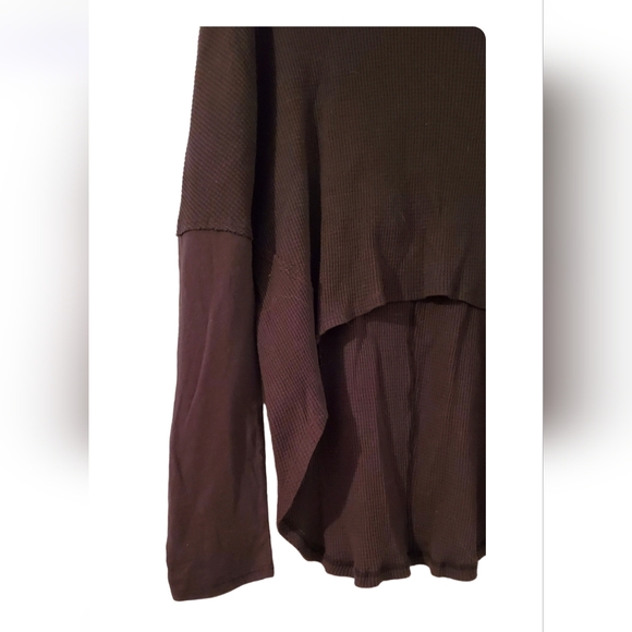 We The Free by Free People Jayson Ringer Thermal Top Oversized Black XS - Picture 5 of 7